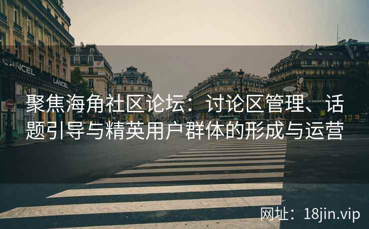聚焦海角社区论坛：讨论区管理、话题引导与精英用户群体的形成与运营