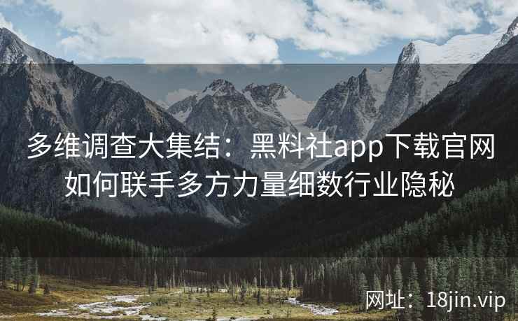 多维调查大集结：黑料社app下载官网如何联手多方力量细数行业隐秘