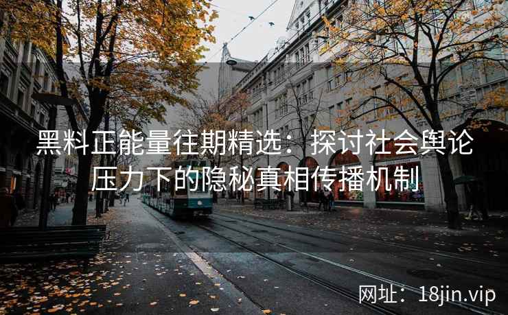 黑料正能量往期精选：探讨社会舆论压力下的隐秘真相传播机制