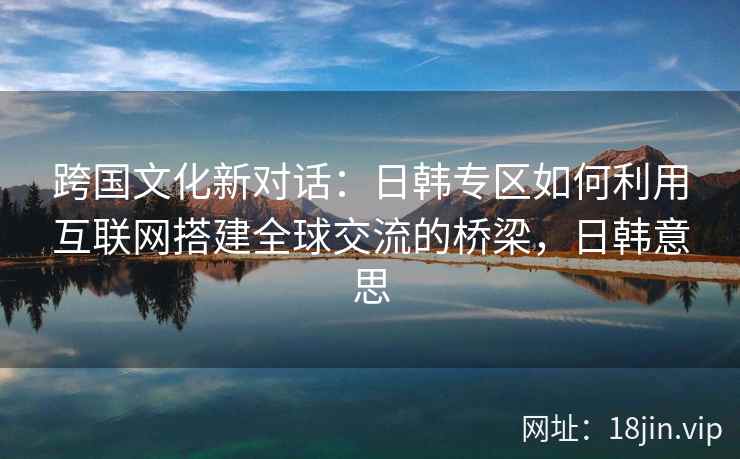 跨国文化新对话：日韩专区如何利用互联网搭建全球交流的桥梁，日韩意思